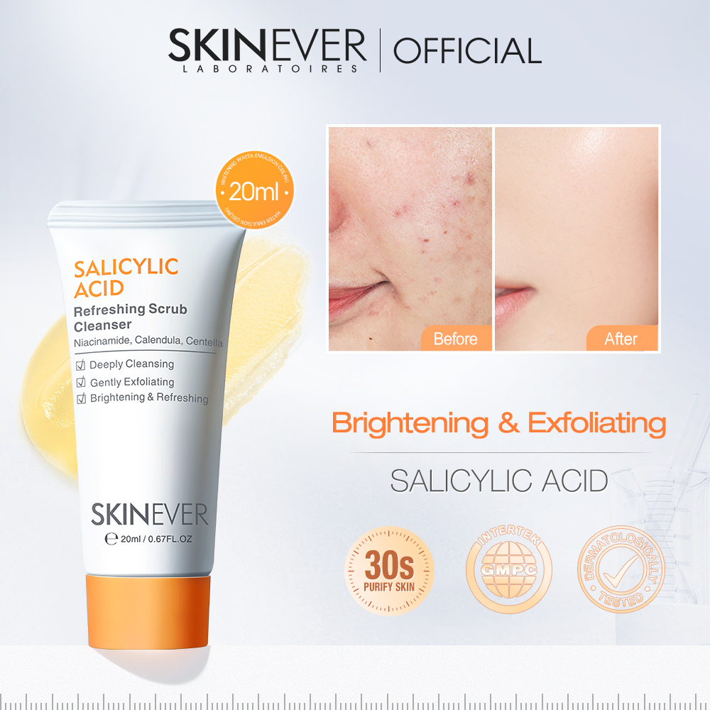 Mini Pattern of SKINEVER Salicylic Acid Whitening Facial Cleanser for Pores and skin Care