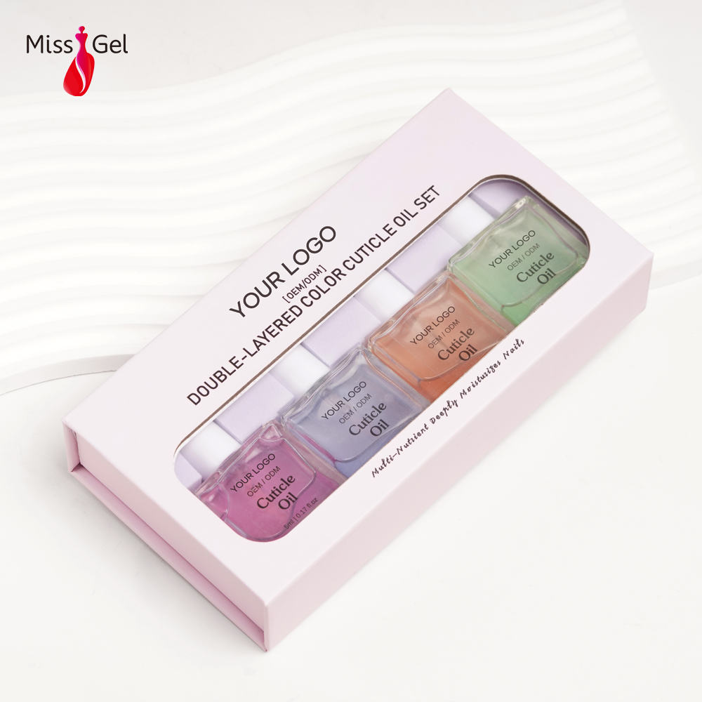 Missgel Nail Care Vitamin E Twin-Coloured Cuticle Oil Set - Vegan System for Nourishing and Repairing Cuticles and Nails